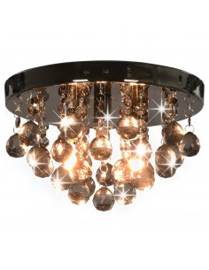 Lampadario con Perle Fumé Tondo Nero G9 2