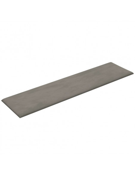 Pannelli Murali 12 pz Grigio Chiaro 60x15 cm Velluto 1,08 m²