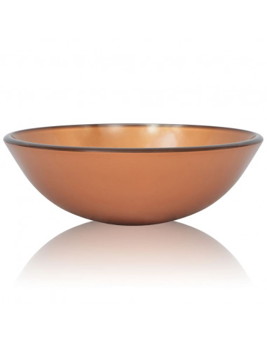 Lavandino in Vetro Temperato 42 cm Marrone