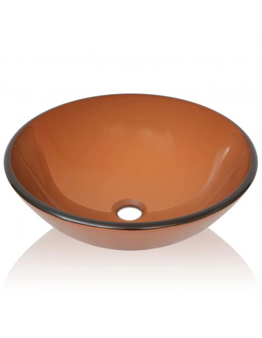 Lavandino in Vetro Temperato 42 cm Marrone