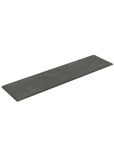 Pannelli Murali 12 pz Grigio Scuro 60x15 cm Velluto 1,08 m²