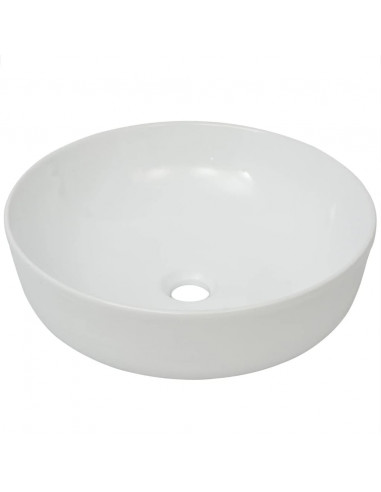 Lavandino Tondo in Ceramica Bianca 41,5x13,5 cm