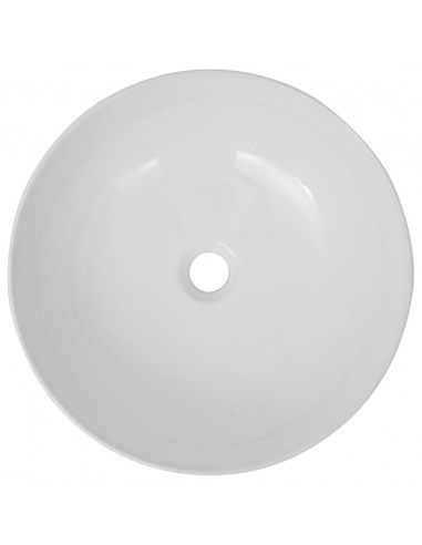 Lavandino Tondo in Ceramica Bianca 41,5x13,5 cm