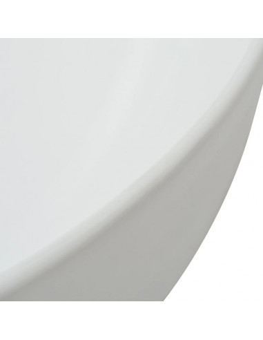 Lavandino Tondo in Ceramica Bianca 41,5x13,5 cm