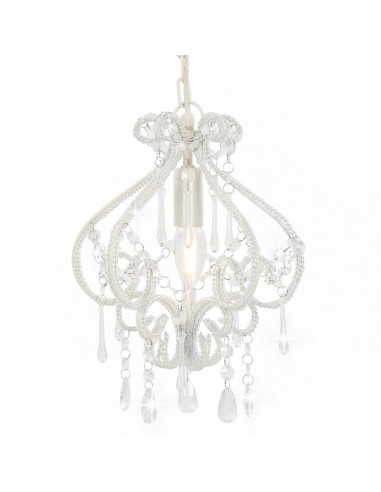 Lampadario con Perle Bianco Rotondo E14