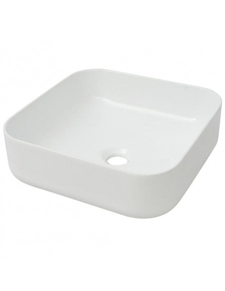 Lavandino Quadrato in Ceramica Bianca 39x39x13,5 cm