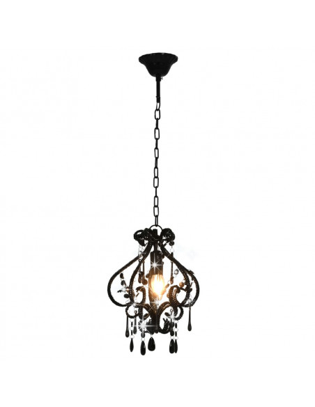 Lampadario con Perle Nero Rotondo E14