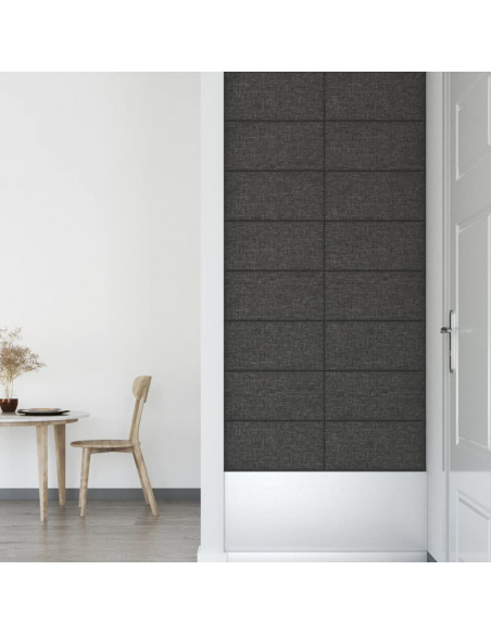 Pannelli Murali 12 pz Grigio Scuro 60x30 cm in Tessuto 2,16 m²