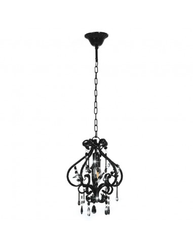 Lampadario con Perle Nero Rotondo E14