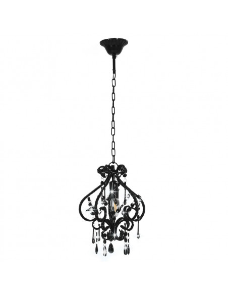 Lampadario con Perle Nero Rotondo E14