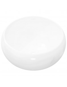Lavandino Rotondo in Ceramica Bianca 40 x 15 cm 2