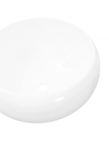 Lavandino Rotondo in Ceramica Bianca 40 x 15 cm