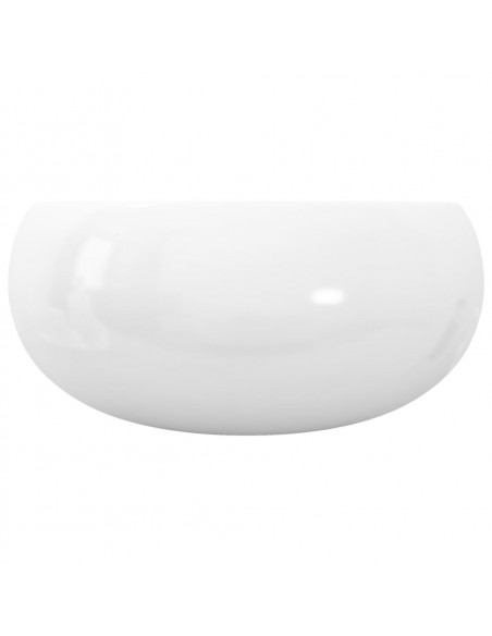 Lavandino Rotondo in Ceramica Bianca 40 x 15 cm