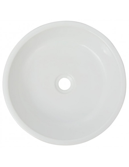 Lavandino Tondo in Ceramica Bianca 42x12 cm