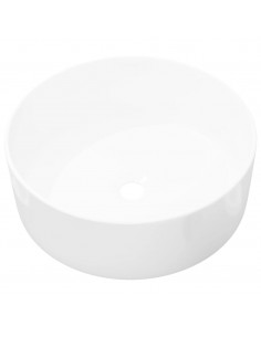 Lavandino Rotondo in Ceramica Bianca 40 x 15 cm 2