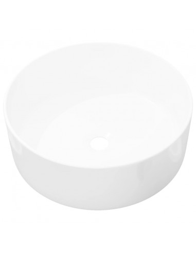 Lavandino Rotondo in Ceramica Bianca 40 x 15 cm