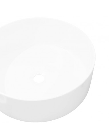 Lavandino Rotondo in Ceramica Bianca 40 x 15 cm