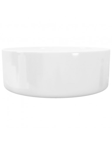 Lavandino Rotondo in Ceramica Bianca 40 x 15 cm