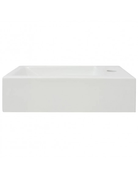 Lavandino con Foro Rubinetto Rettangolare Ceramica 46x25,5x12cm