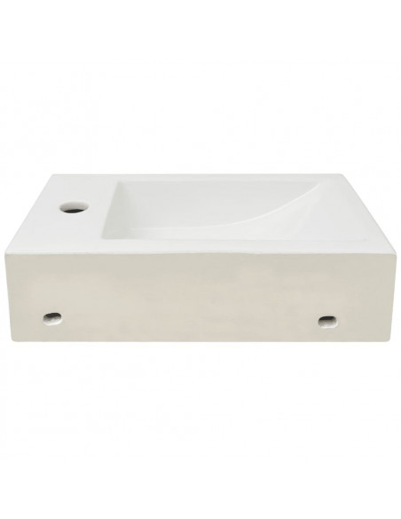Lavandino con Foro Rubinetto Rettangolare Ceramica 46x25,5x12cm