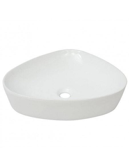 Lavandino Triangolare in Ceramica Bianca 50,5x41x12 cm