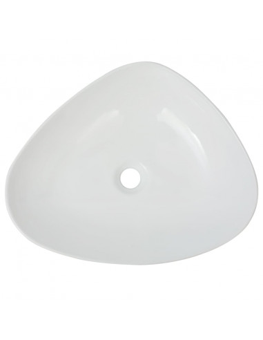 Lavandino Triangolare in Ceramica Bianca 50,5x41x12 cm