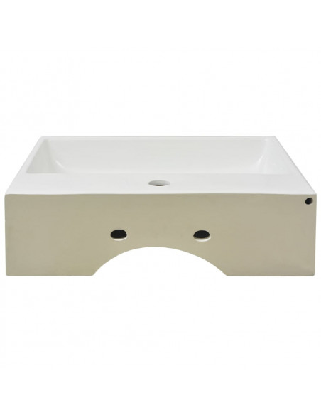 Lavandino con Foro Rubinetto in Ceramica Bianca 51,5x38,5x15 cm