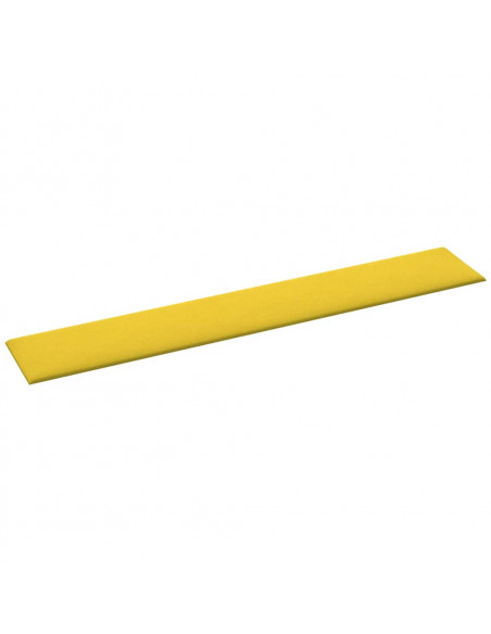 Pannelli Murali 12 pz Giallo chiaro 90x15 cm Tessuto 1,62 m²