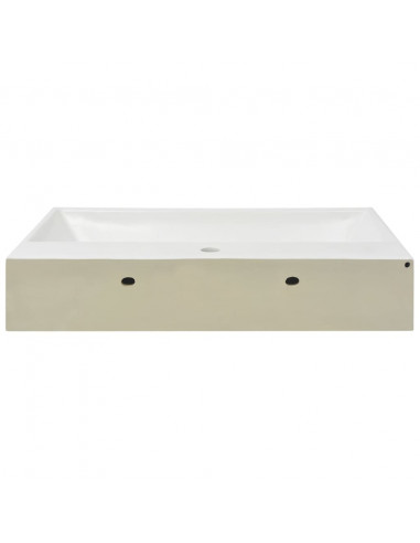 Lavandino con Foro Rubinetto in Ceramica Bianca 76x42,5x14,5 cm
