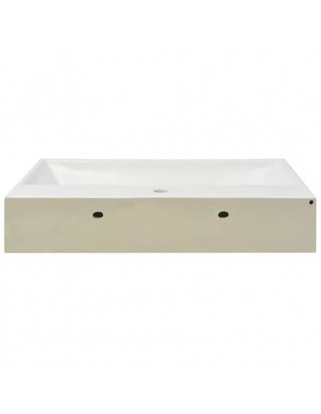 Lavandino con Foro Rubinetto in Ceramica Bianca 76x42,5x14,5 cm