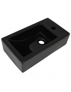 Lavandino con Foro Rubinetto Rettangolare Ceramica 46x25,5x12cm 2