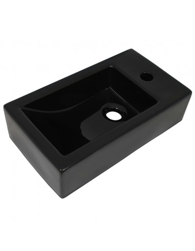 Lavandino con Foro Rubinetto Rettangolare Ceramica 46x25,5x12cm
