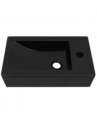 Lavandino con Foro Rubinetto Rettangolare Ceramica 46x25,5x12cm