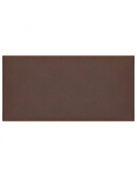 Pannelli Murali 12 pz Marroni 30x15 cm in Similpelle 0,54 m²