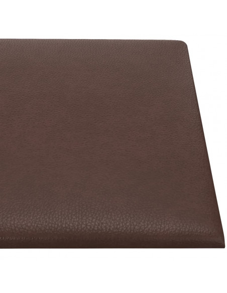 Pannelli Murali 12 pz Marroni 30x15 cm in Similpelle 0,54 m²