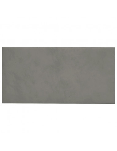 Pannelli Murali 12 pz Grigio Chiaro 30x15 cm Velluto 0,54 m²