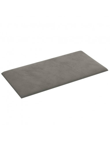 Pannelli Murali 12 pz Grigio Chiaro 30x15 cm Velluto 0,54 m²
