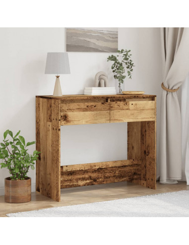 Tavolino Consolle Legno Vecchio 89x41x76,5 cm in Truciolato