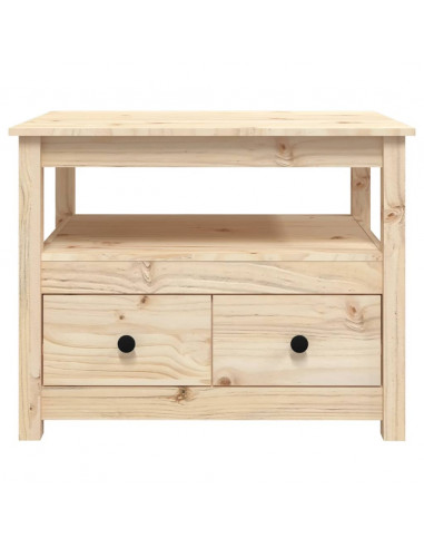 Tavolino da Salotto 71x49x55 cm in Legno Massello di Pino