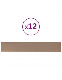Pannelli Murali 12 pz Cappuccino 90x15 cm in Similpelle 1,62 m² 2