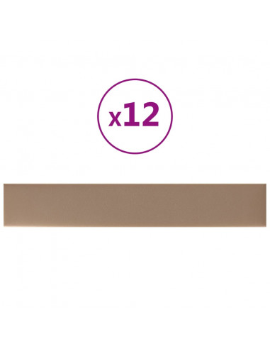 Pannelli Murali 12 pz Cappuccino 90x15 cm in Similpelle 1,62 m²
