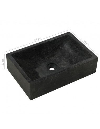 Lavello 45x30x12 cm Marmo Lucido Nero