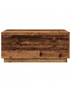 Tavolino da Salotto con Luci LED Legno Antico 90x50x40 cm 2