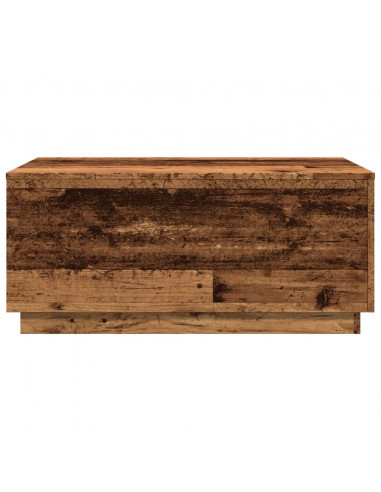 Tavolino da Salotto con Luci LED Legno Antico 90x50x40 cm
