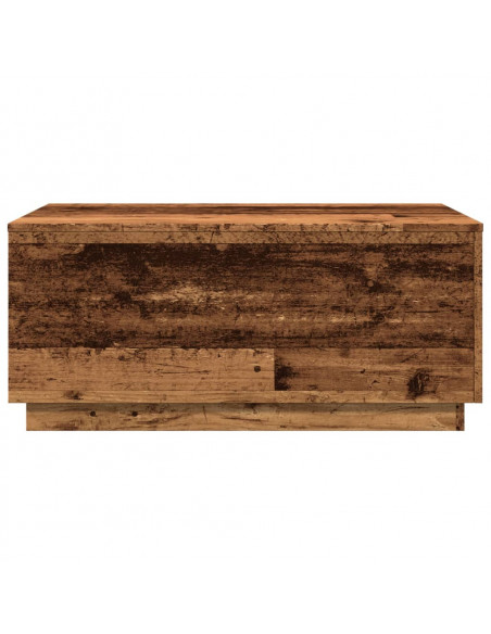 Tavolino da Salotto con Luci LED Legno Antico 90x50x40 cm
