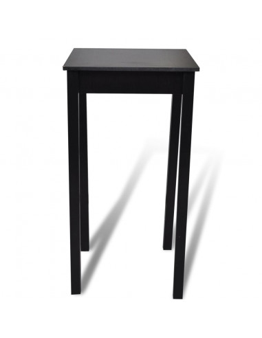 Set Tavolino da Bar con 2 Sgabelli Neri