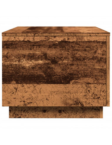 Tavolino da Salotto con Luci LED Legno Antico 90x50x40 cm