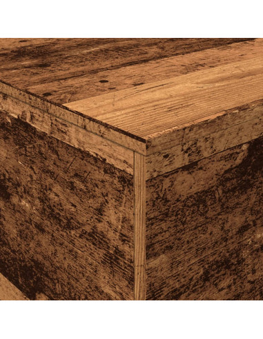 Tavolino da Salotto con Luci LED Legno Antico 90x50x40 cm