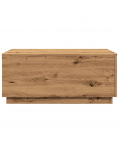 Tavolino da Salotto con Luci LED Rovere Artigianale 90x50x40 cm 2