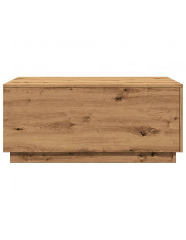 Tavolino da Salotto con Luci LED Rovere Artigianale 90x50x40 cm